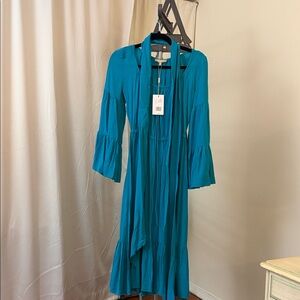 Michael Kors Collection Turquoise Long Sleeve Dress